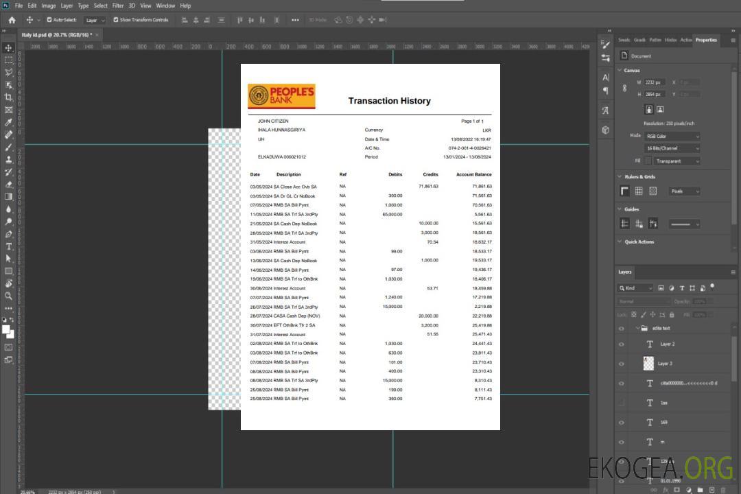 Exemple de relevé Word et PDF de la Banque populaire du Sri Lanka template Exemple de relevé Word et PDF de la Banque populaire du Sri Lanka template